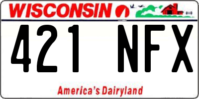 WI license plate 421NFX