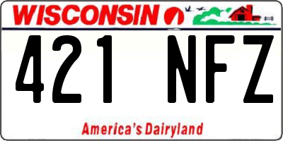 WI license plate 421NFZ