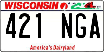 WI license plate 421NGA
