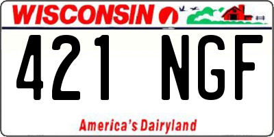 WI license plate 421NGF