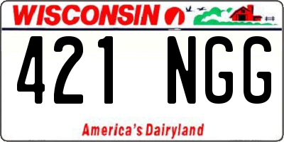 WI license plate 421NGG