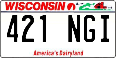 WI license plate 421NGI