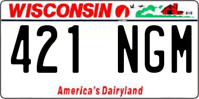 WI license plate 421NGM