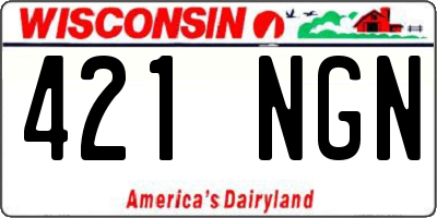 WI license plate 421NGN
