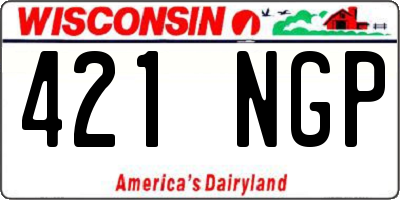 WI license plate 421NGP