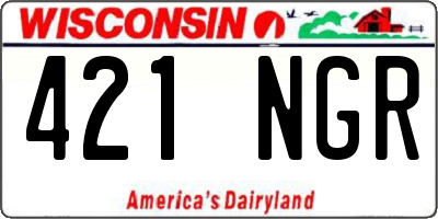 WI license plate 421NGR
