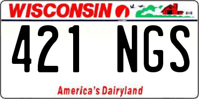 WI license plate 421NGS