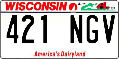 WI license plate 421NGV