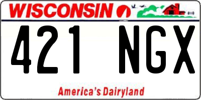 WI license plate 421NGX