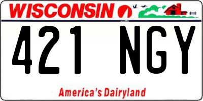 WI license plate 421NGY