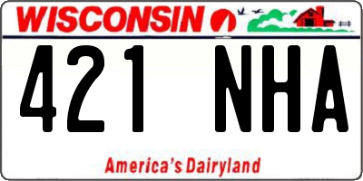 WI license plate 421NHA
