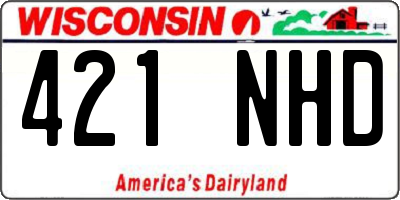 WI license plate 421NHD