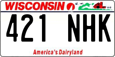 WI license plate 421NHK