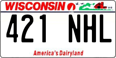 WI license plate 421NHL