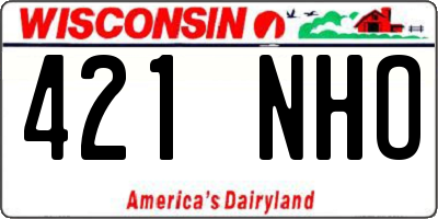 WI license plate 421NHO
