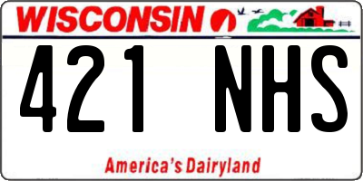 WI license plate 421NHS