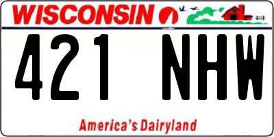 WI license plate 421NHW