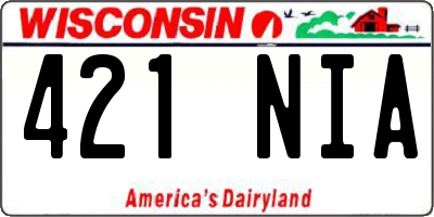 WI license plate 421NIA