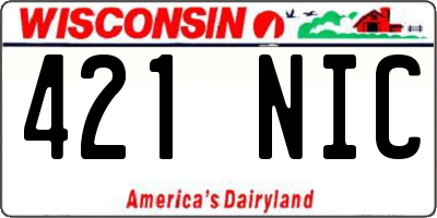 WI license plate 421NIC