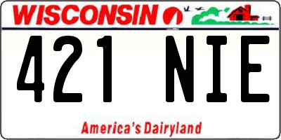 WI license plate 421NIE