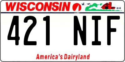 WI license plate 421NIF