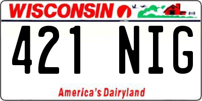 WI license plate 421NIG