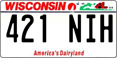 WI license plate 421NIH