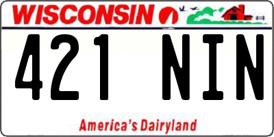 WI license plate 421NIN