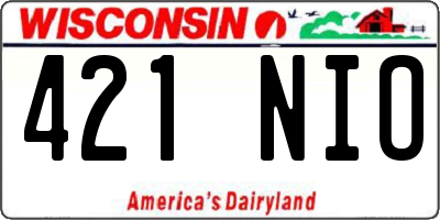 WI license plate 421NIO