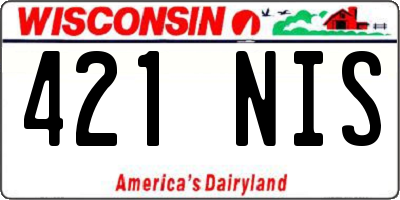 WI license plate 421NIS