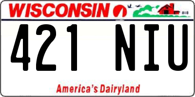 WI license plate 421NIU