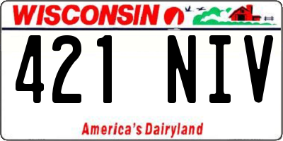 WI license plate 421NIV