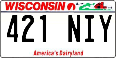 WI license plate 421NIY