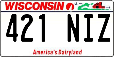 WI license plate 421NIZ