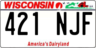 WI license plate 421NJF