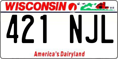 WI license plate 421NJL