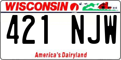 WI license plate 421NJW