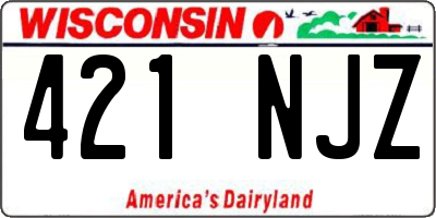 WI license plate 421NJZ