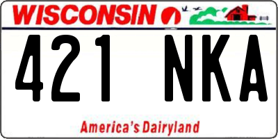 WI license plate 421NKA
