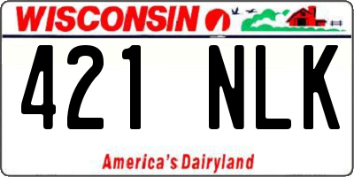 WI license plate 421NLK