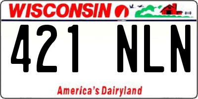 WI license plate 421NLN