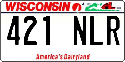 WI license plate 421NLR