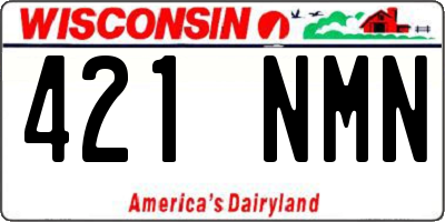 WI license plate 421NMN
