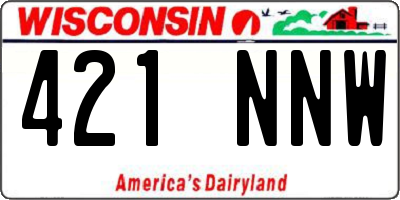 WI license plate 421NNW
