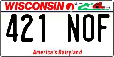 WI license plate 421NOF