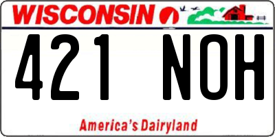 WI license plate 421NOH