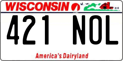 WI license plate 421NOL