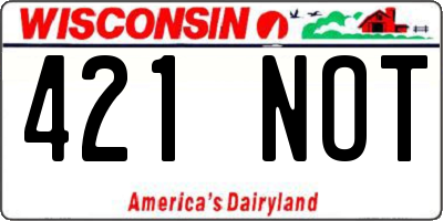 WI license plate 421NOT