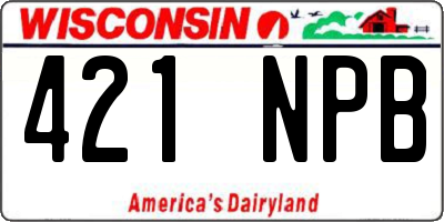 WI license plate 421NPB