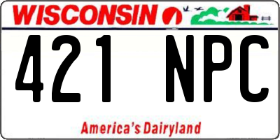 WI license plate 421NPC